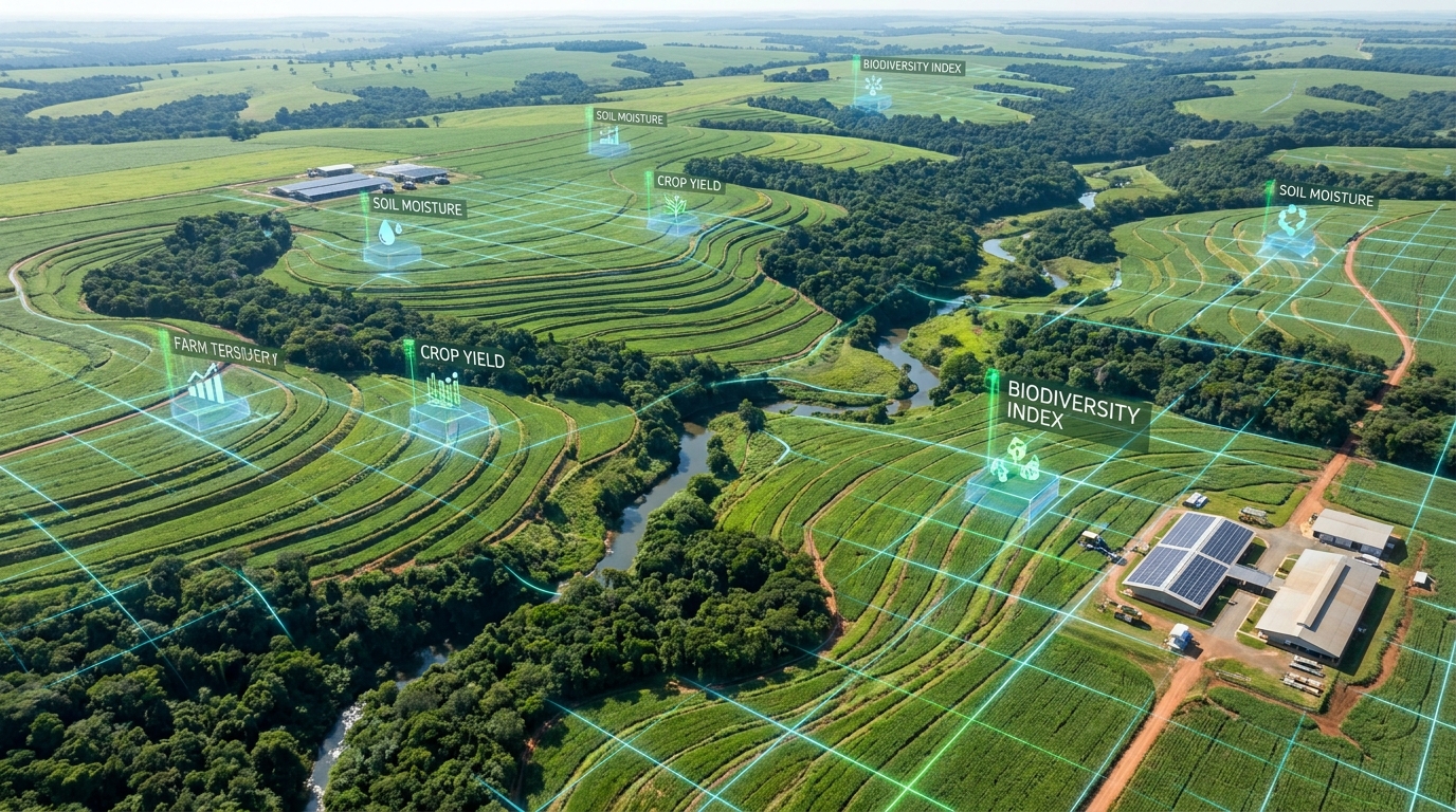 Paisagem agrícola com tecnologia GIS